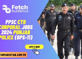 PPSC CTD Corporal Jobs 2024 Punjab Police (BPS-11)