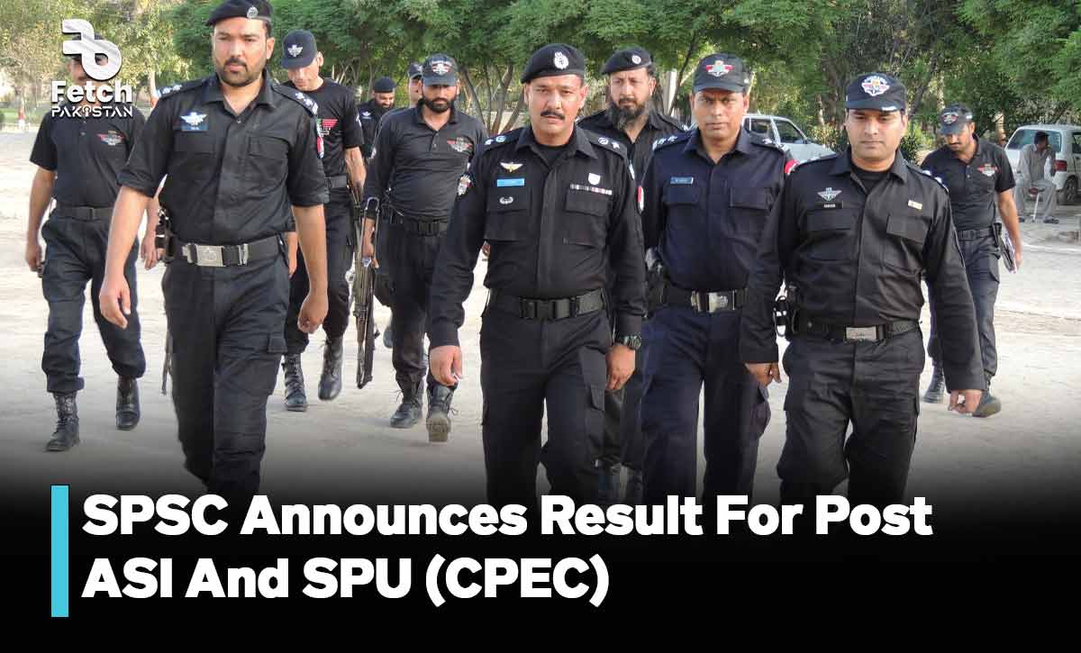 SPSC Announces Result For Post Of ASI And SPU (CPEC)