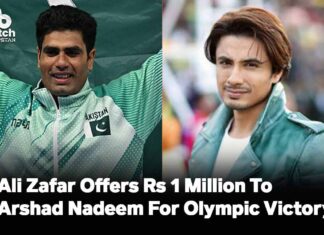 Ali Zafar Offers Rs1 Million To Arshad Nadeem For Olympic Victory