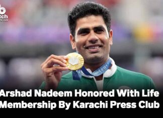 Arshad Nadeem Honored With Life Membership By Karachi Press Club