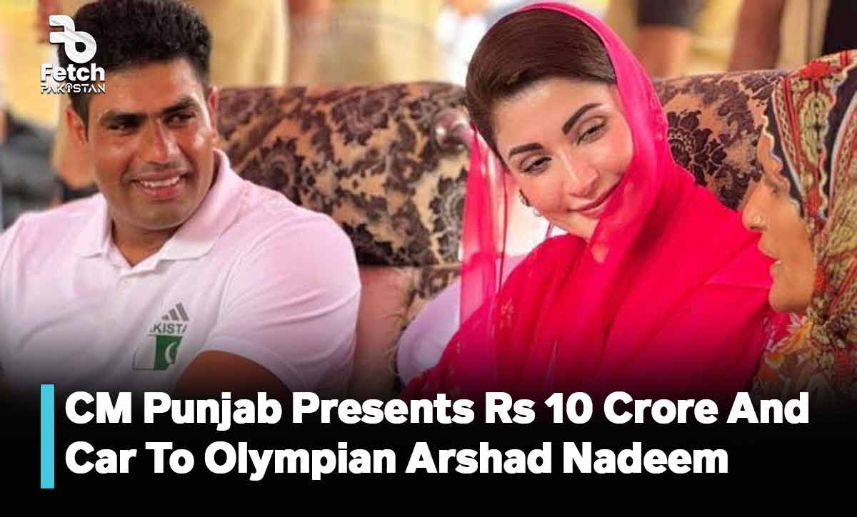 CM Maryam Nawaz Presents Rs10 Crore And Car To Olympian Arshad Nadeem At His Home