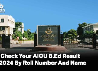 Check Your AIOU B.Ed Result 2024 By Roll Number And Name