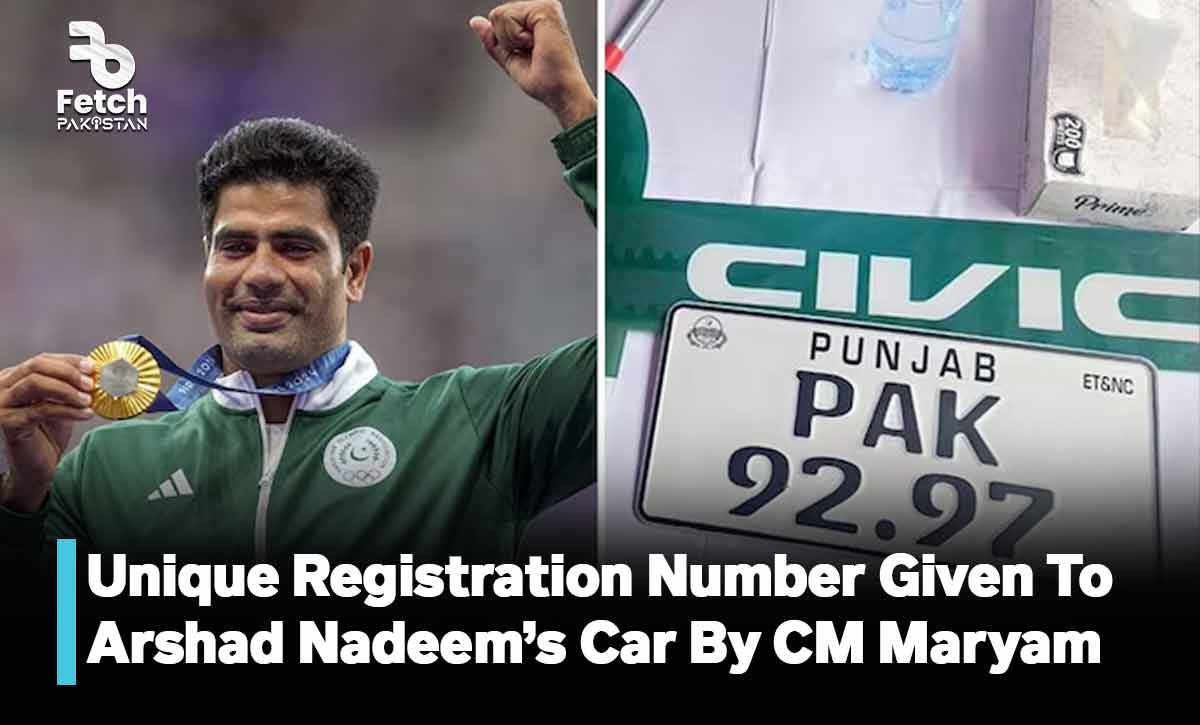 Unique Registration Number Given To Arshad Nadeem’s Car By Maryam Nawaz