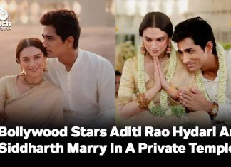 Bollywood Stars Aditi Rao Hydari and Siddharth Marry In a Private Temple Ceremony