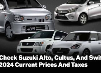 Check Suzuki Alto, Cultus, and Swift 2024 Current Prices and Taxes