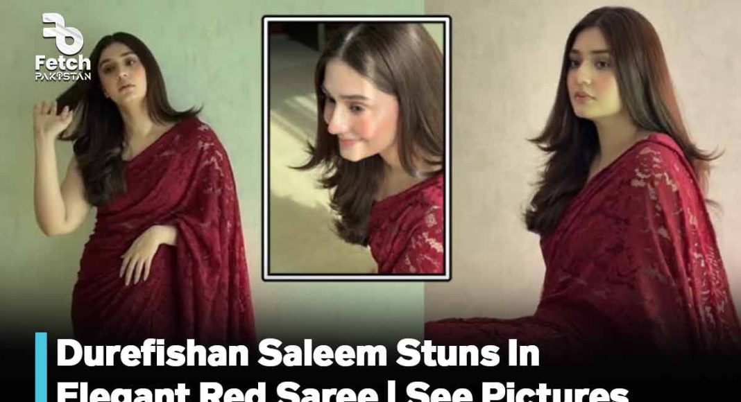 Durefishan Saleem Stuns In Elegant Red Saree | See Pictures