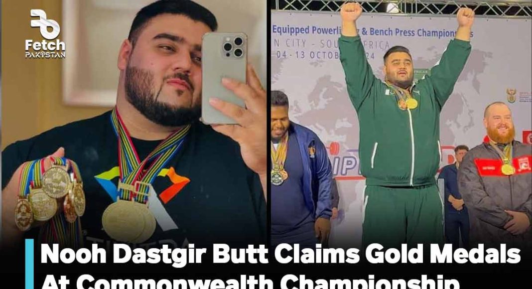 Nooh Dastgir Butt Claims Gold Medals at Commonwealth Championship