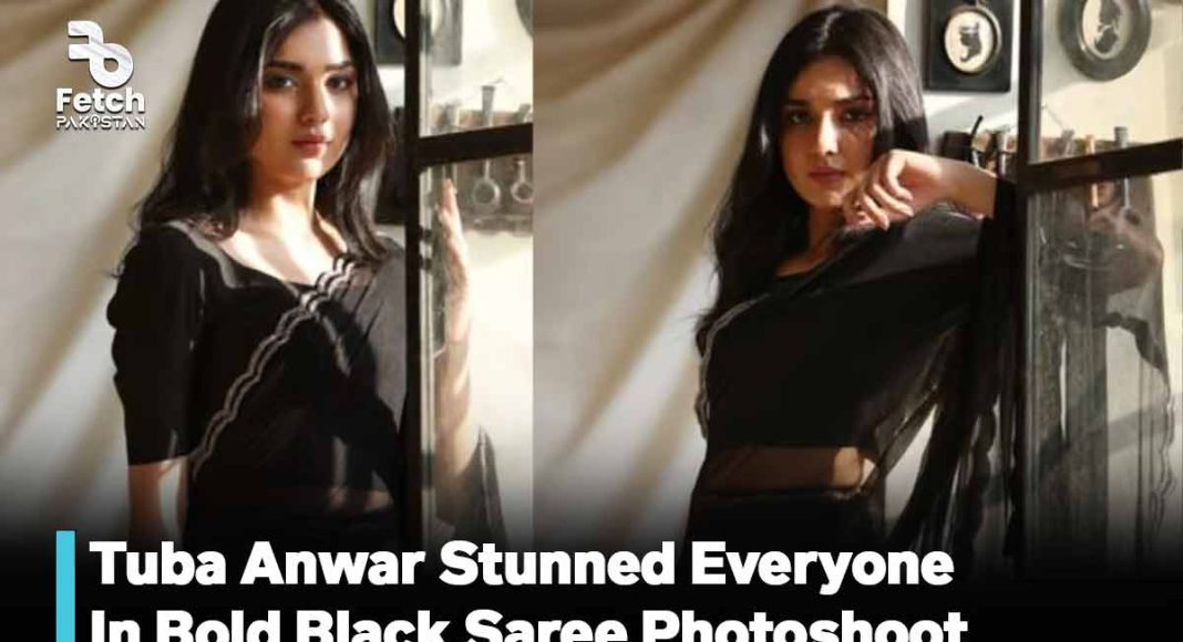 Tuba Anwar Stunned Everyone In Bold Black Saree Photoshoot